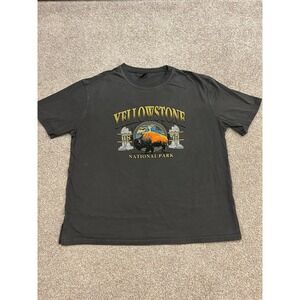 Dazy Yellowstone National Park Tee Mens M Gray Excellent Graphic Bison Shirt